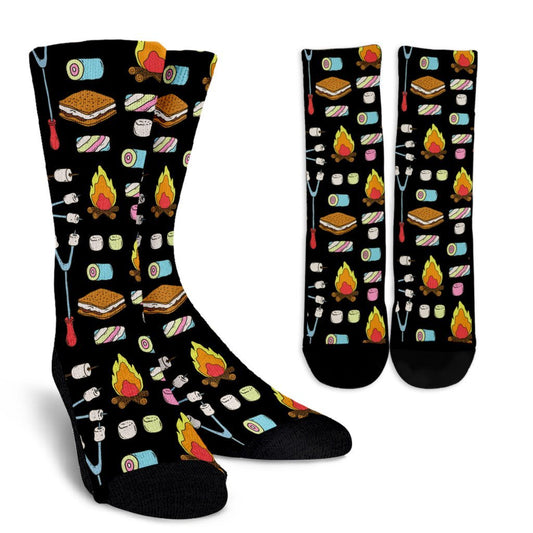 Camping Marshmallows Campfire Crew Socks