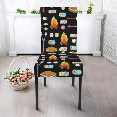 Camping Campfire Marshmallows Dining Chair Slipcover-JORJUNE.COM