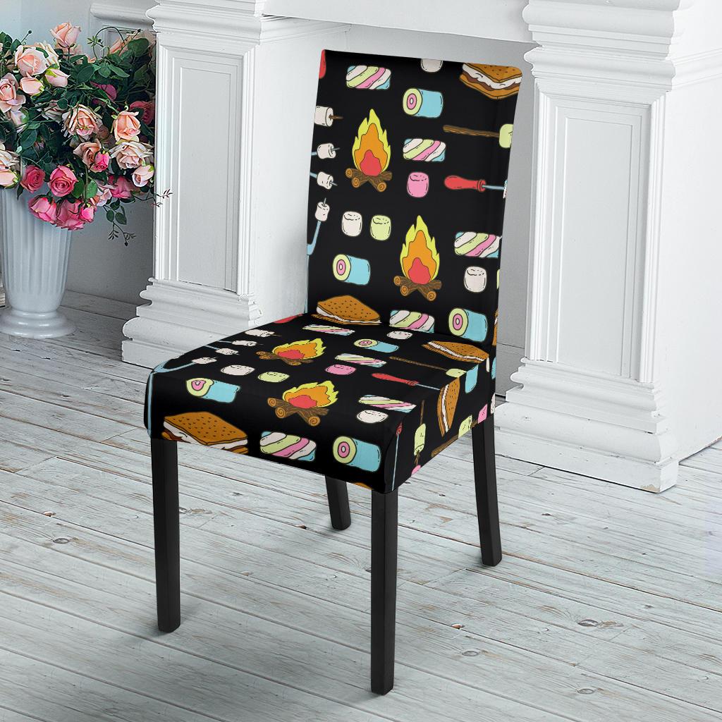 Camping Campfire Marshmallows Dining Chair Slipcover-JORJUNE.COM