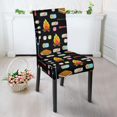 Camping Campfire Marshmallows Dining Chair Slipcover-JORJUNE.COM