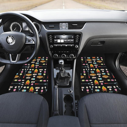 Camping Campfire Marshmallows Front and Back Car Floor Mats