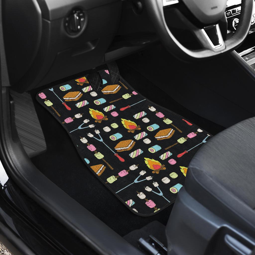 Camping Campfire Marshmallows Front and Back Car Floor Mats