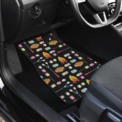 Camping Campfire Marshmallows Front and Back Car Floor Mats