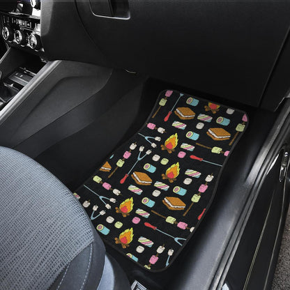 Camping Campfire Marshmallows Front and Back Car Floor Mats