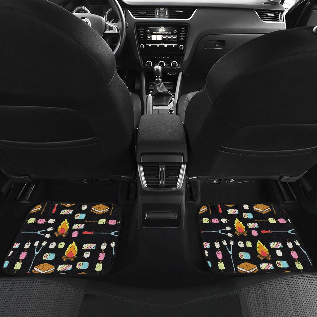 Camping Campfire Marshmallows Front and Back Car Floor Mats