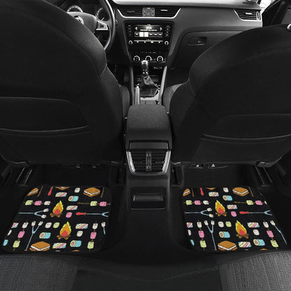 Camping Campfire Marshmallows Front and Back Car Floor Mats