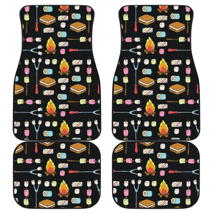 Camping Campfire Marshmallows Front and Back Car Floor Mats