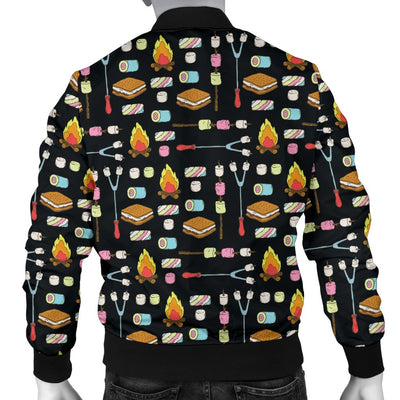 Camping Campfire Marshmallows Men Casual Bomber Jacket