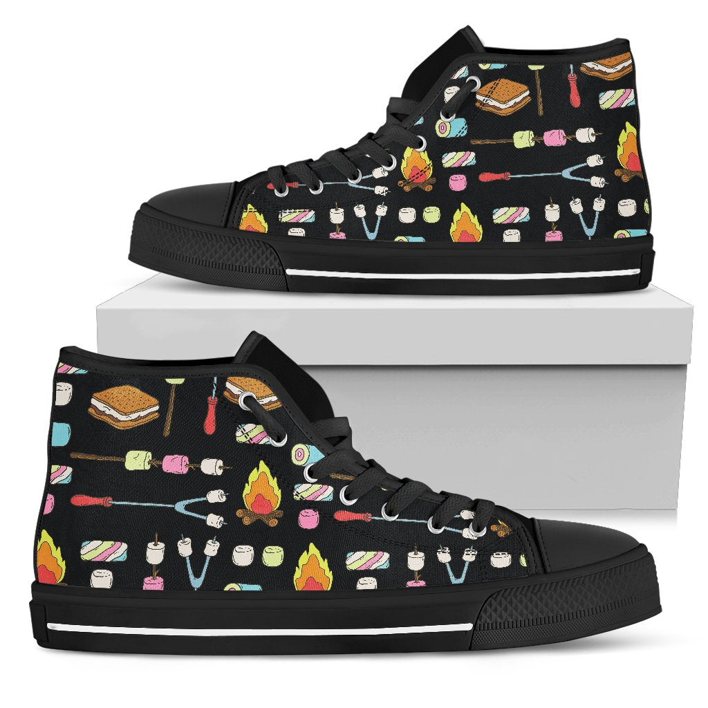 Camping Campfire Marshmallows Men High Top Shoes