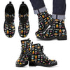 Camping Campfire Marshmallows Men Leather Boots