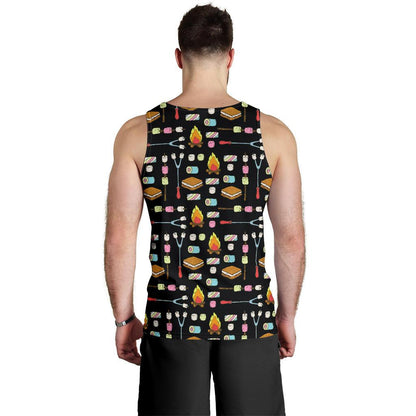 Camping Campfire Marshmallows Men Tank Top