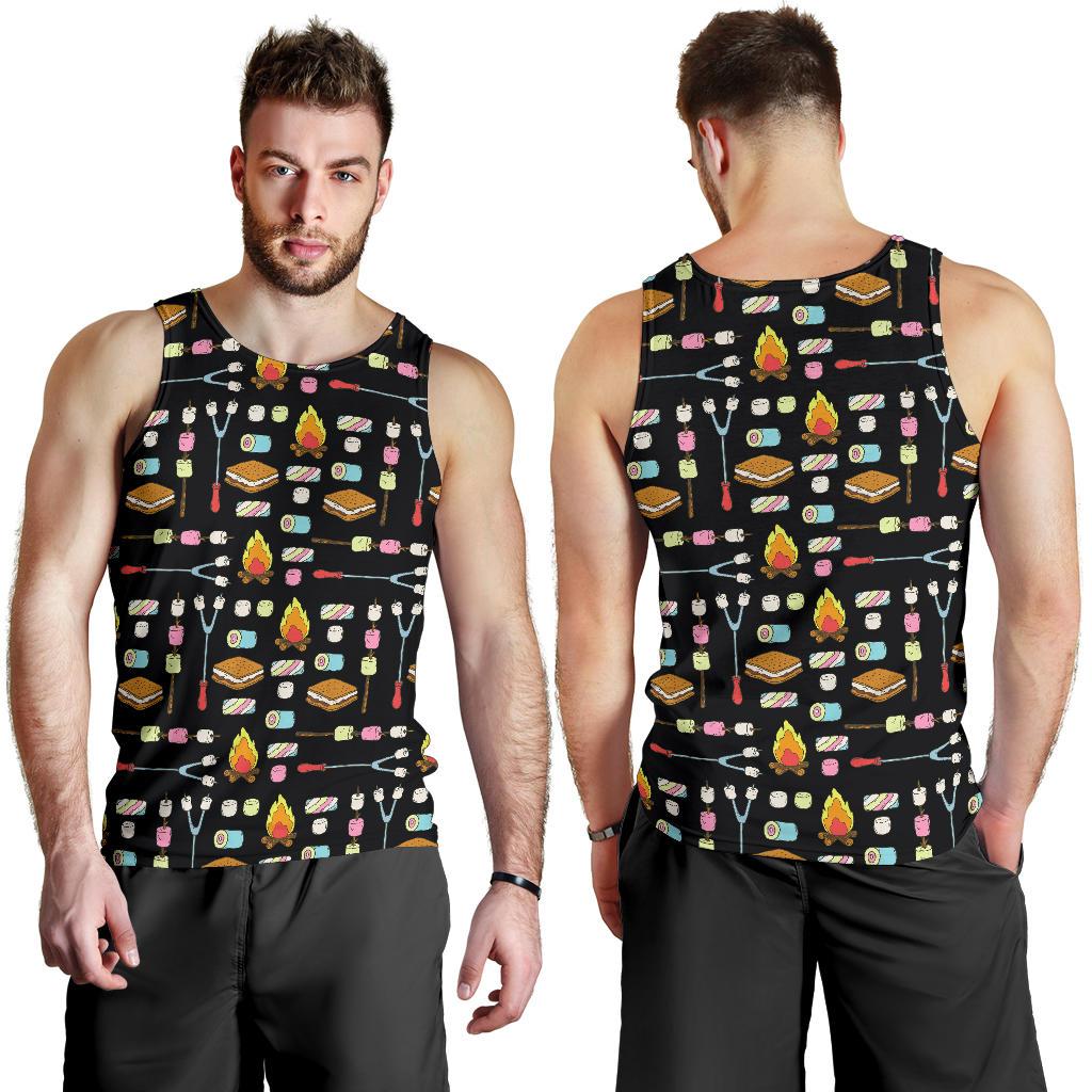 Camping Campfire Marshmallows Men Tank Top
