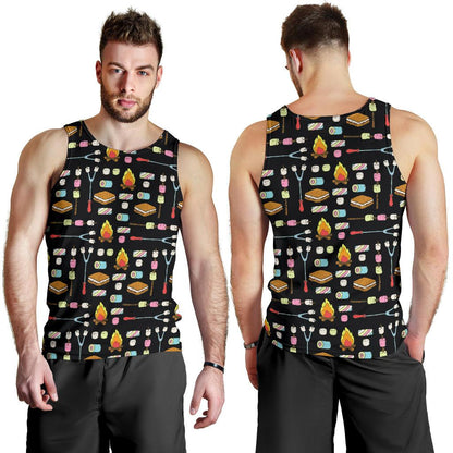 Camping Campfire Marshmallows Men Tank Top