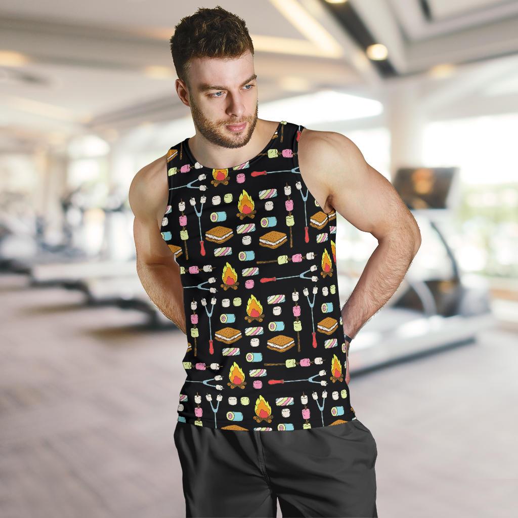 Camping Campfire Marshmallows Men Tank Top