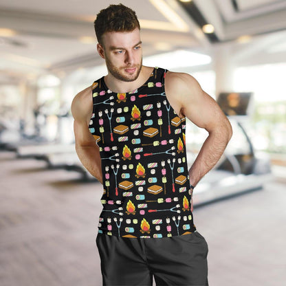 Camping Campfire Marshmallows Men Tank Top