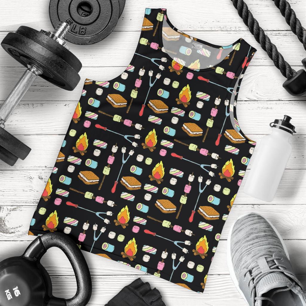 Camping Campfire Marshmallows Men Tank Top