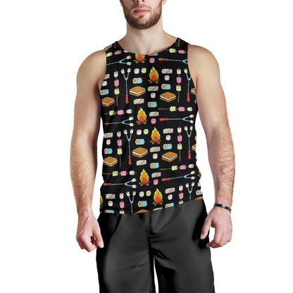 Camping Campfire Marshmallows Men Tank Top
