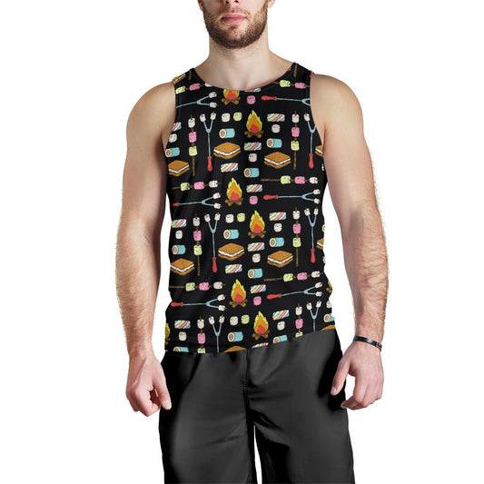 Camping Campfire Marshmallows Men Tank Top