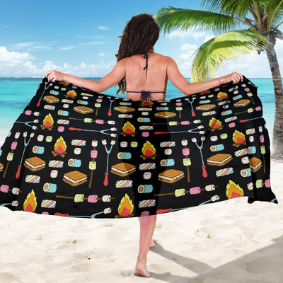 Camping Campfire Marshmallows Sarong Pareo Wrap