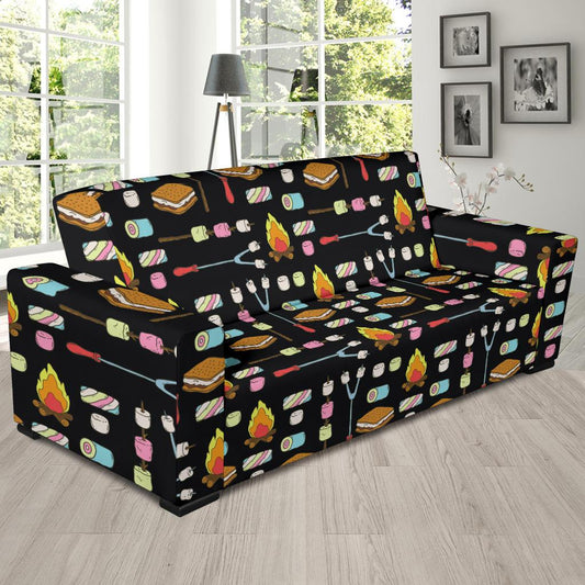 Camping Campfire Marshmallows Sofa Slipcover-JORJUNE.COM