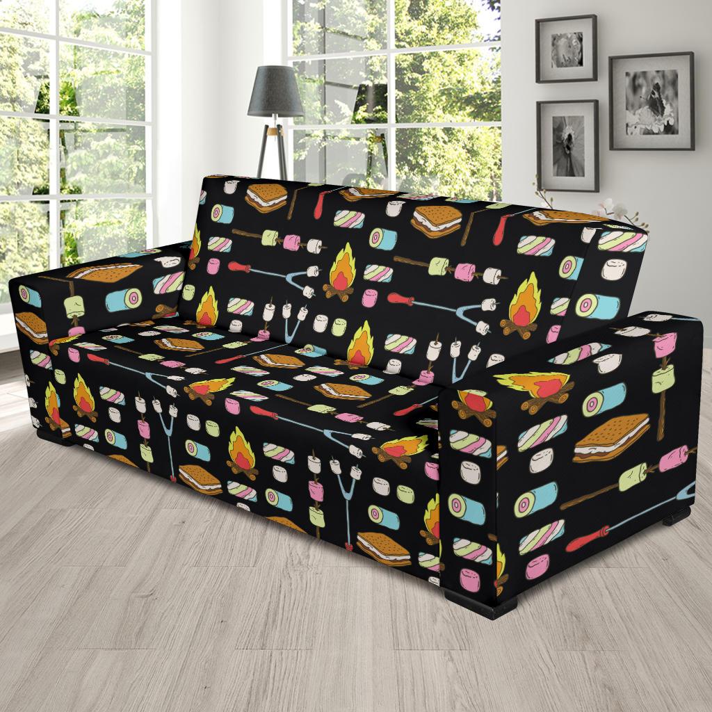 Camping Campfire Marshmallows Sofa Slipcover-JORJUNE.COM
