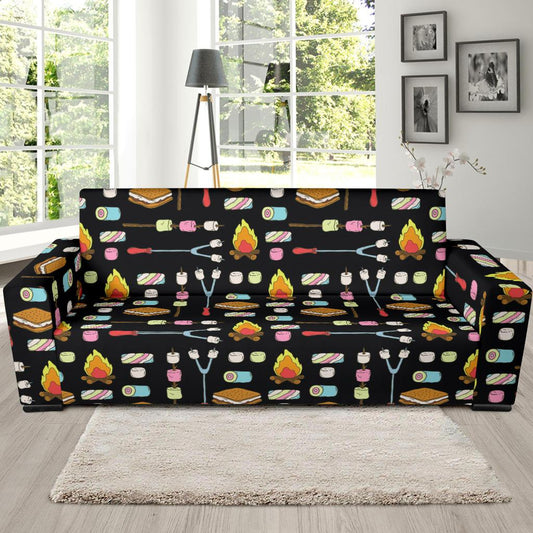 Camping Campfire Marshmallows Sofa Slipcover-JORJUNE.COM
