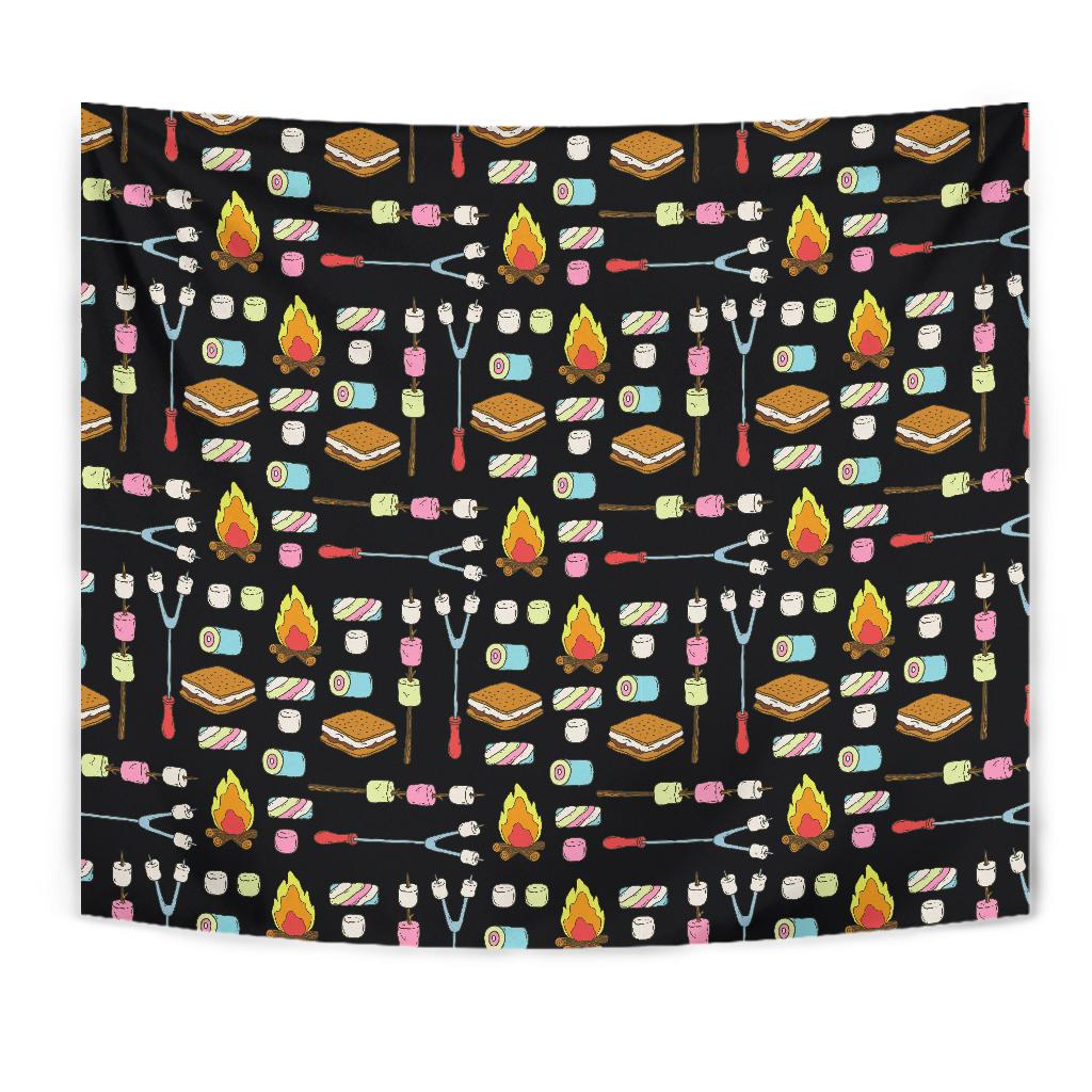 Camping Campfire Marshmallows Tapestry