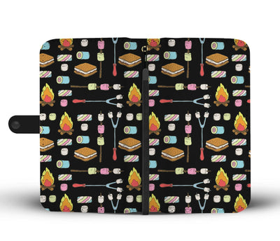 Camping Marshmallows Campfire Wallet Phone Case