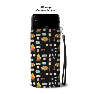 Camping Marshmallows Campfire Wallet Phone Case