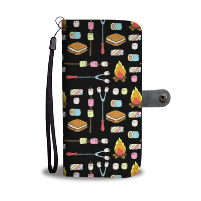 Camping Marshmallows Campfire Wallet Phone Case