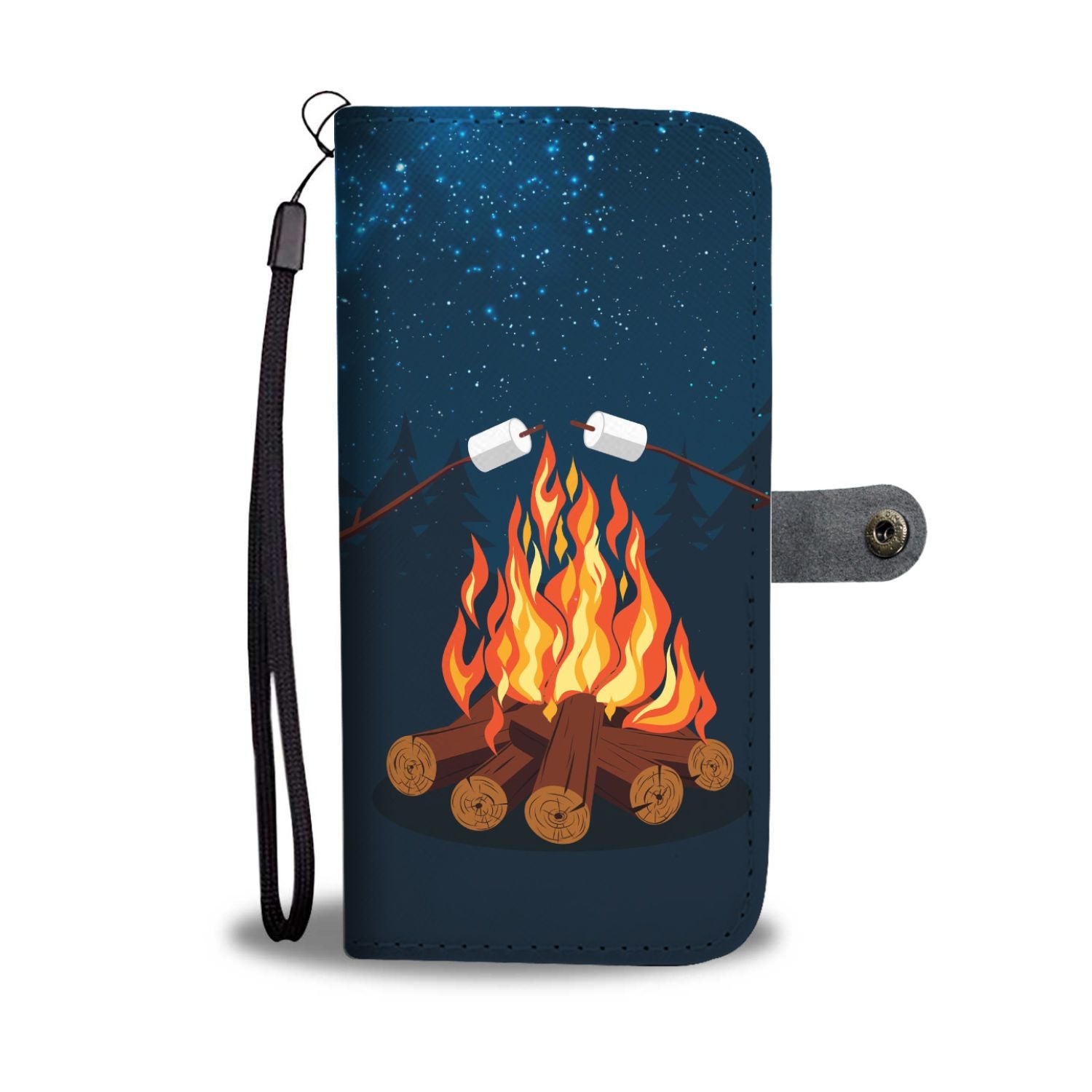 Camping Campfire Wallet Phone Case