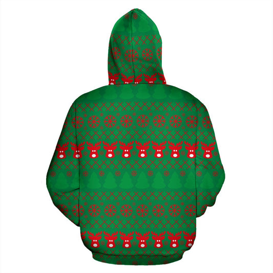 Camping Christmas All Over Zip Up Hoodie