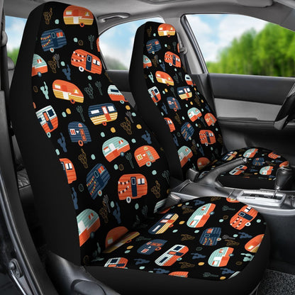 Camping Orange Camper Universal Fit Car Seat Covers