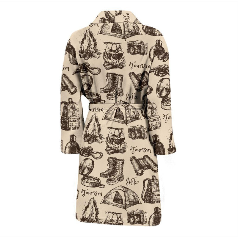 Camping Pattern Print Design 01 Men Bathrobe-JORJUNE.COM