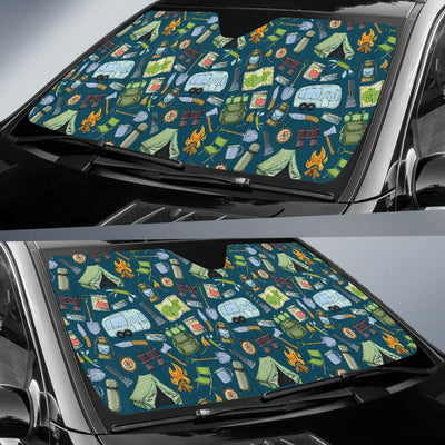 Camping Pattern Print Design 02 Car Sun Shade-JORJUNE.COM