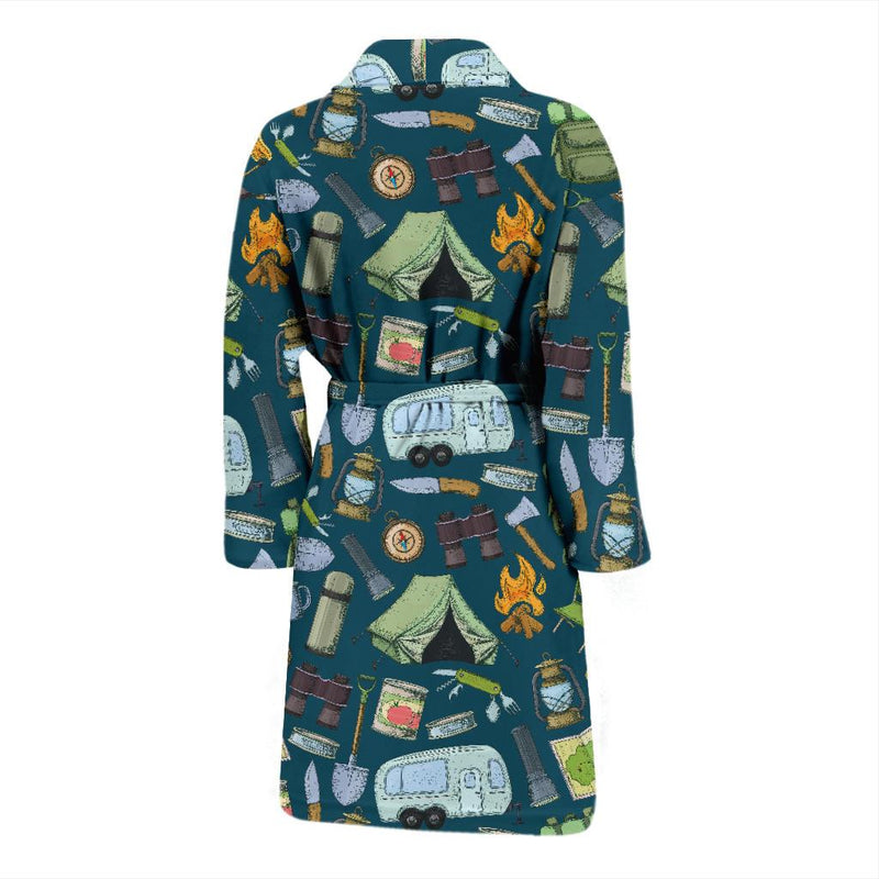 Camping Pattern Print Design 02 Men Bathrobe-JORJUNE.COM