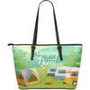 Camping Queen Large Leather Tote Bag