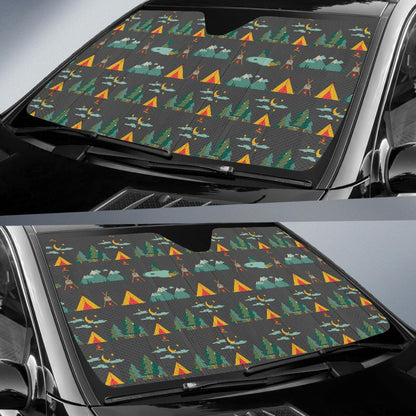 Camping Tent Pattern Print Design 03 Car Sun Shade-JORJUNE.COM
