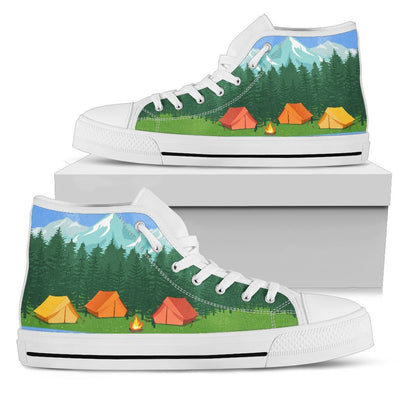 Camping tent Women High Top Canvas Shoes