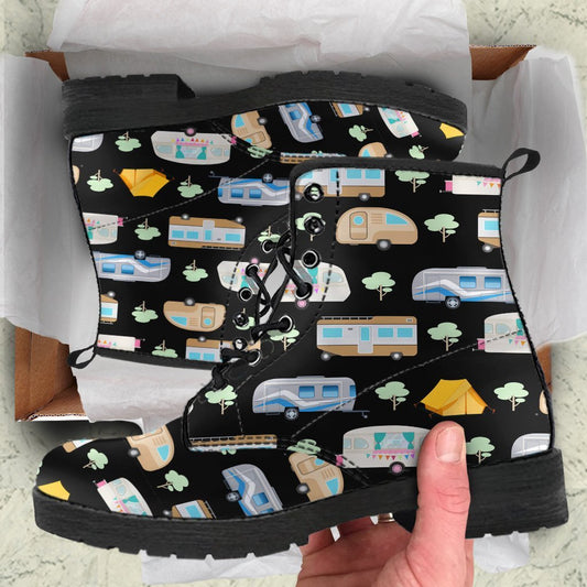 Camping Time camper tent Women & Men Leather Boots