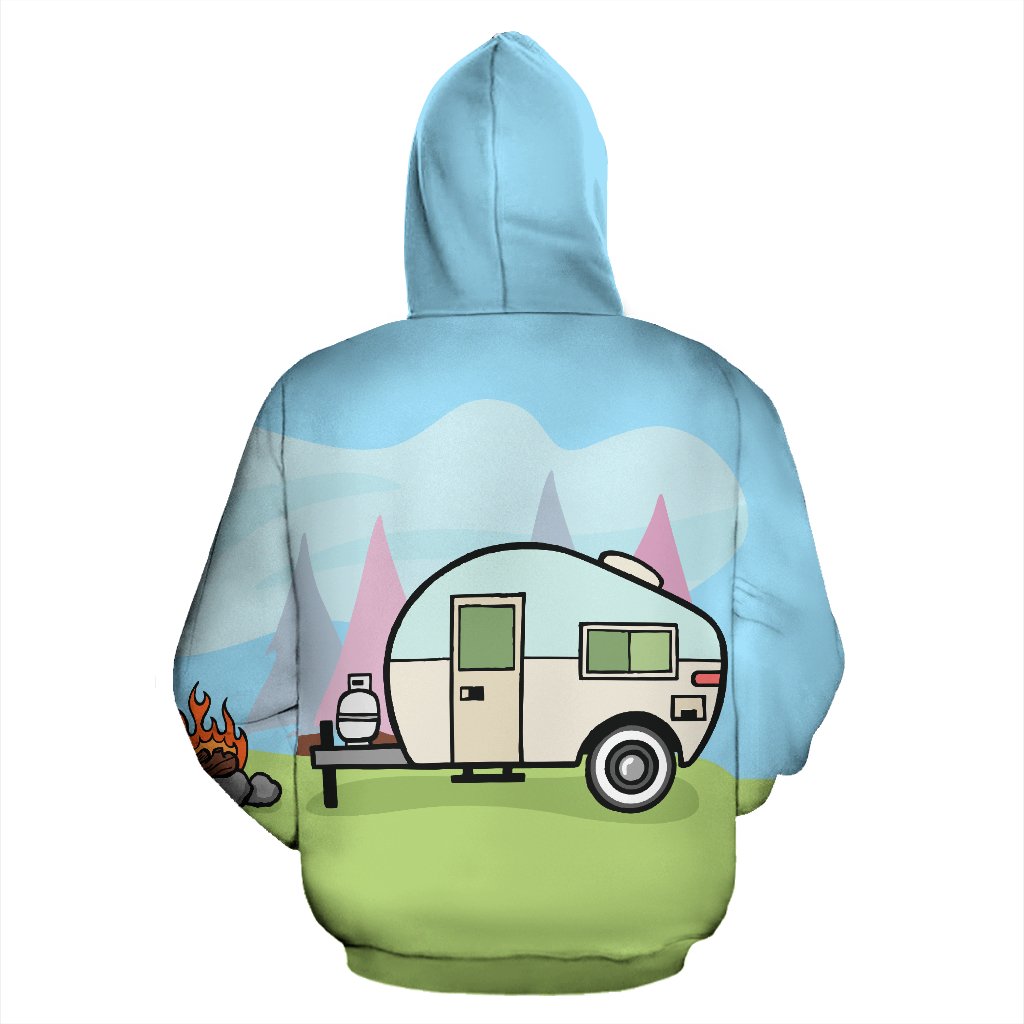 Camping with Camper Design All Over Print Hoodie