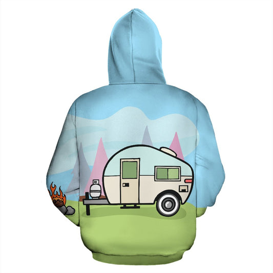 Camping with Camper Design All Over Print Hoodie
