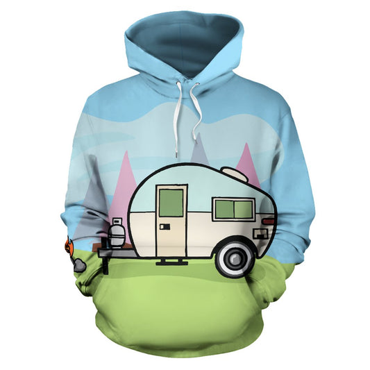 Camping with Camper Design All Over Print Hoodie