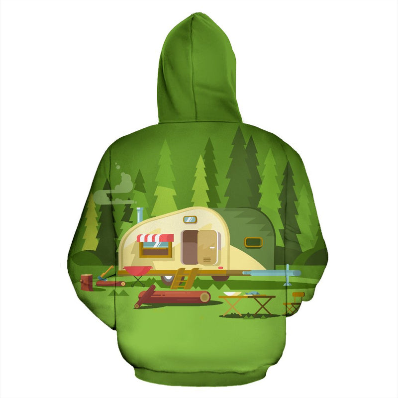 Camping with Camper no2 Design All Over Print Hoodie