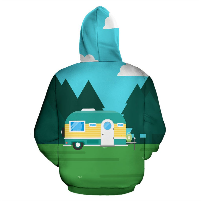 Camping with Camper no3 Design All Over Print Hoodie