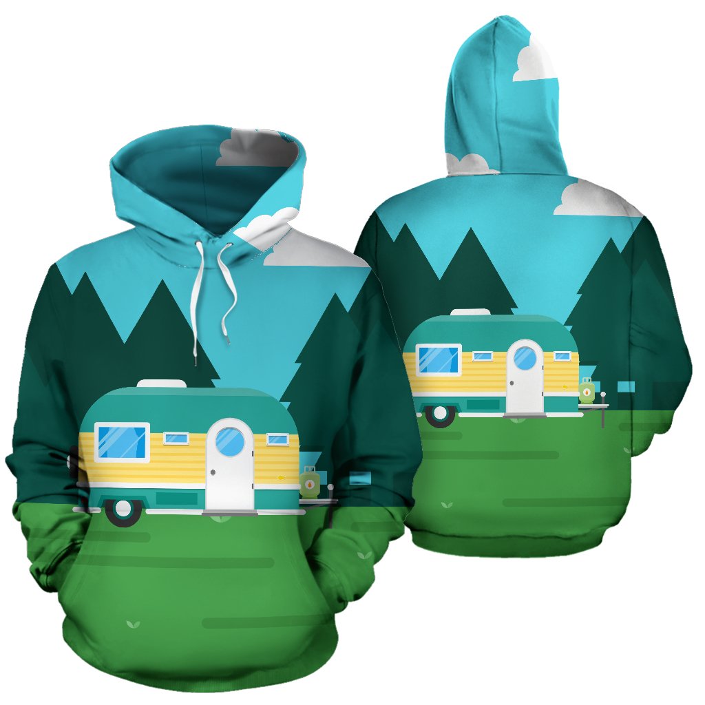 Camping with Camper no3 Design All Over Print Hoodie