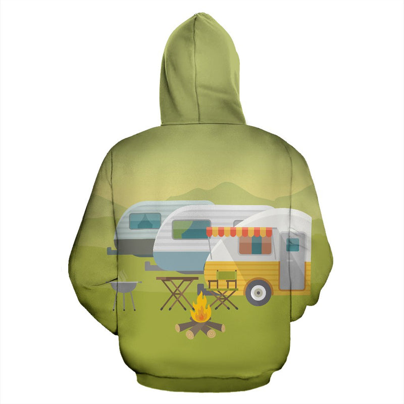 Camping with Camper no4 Design All Over Print Hoodie