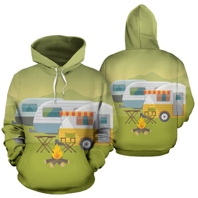 Camping with Camper no4 Design All Over Print Hoodie