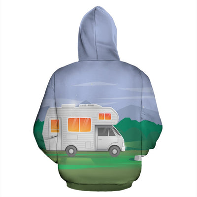 Camping With Motorhome Design All Over Print Hoodie