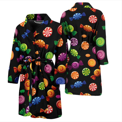 Candy Pattern Print Design 01 Men Bathrobe-JORJUNE.COM